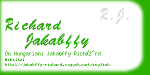 richard jakabffy business card